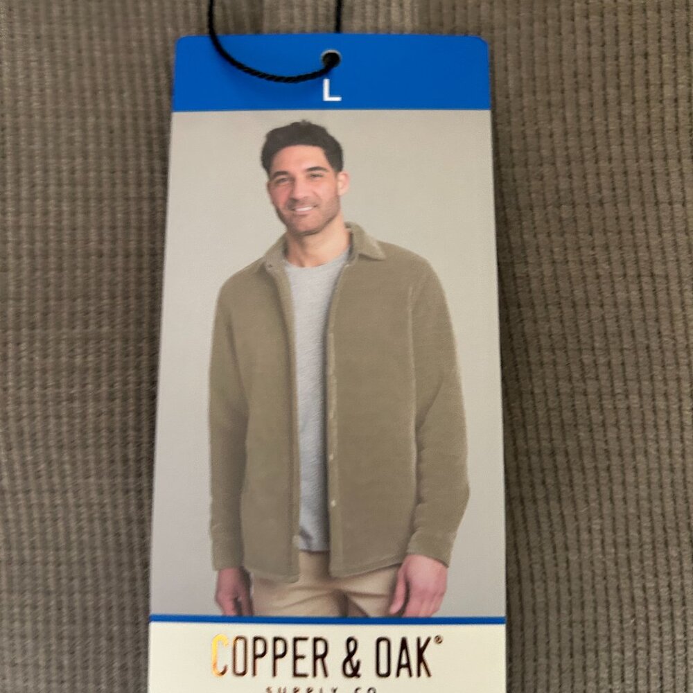 Copper & Oak Men's Fleece Shirt Jacket Heavyweight Snap Button Brown Size L - Picture 10 of 10